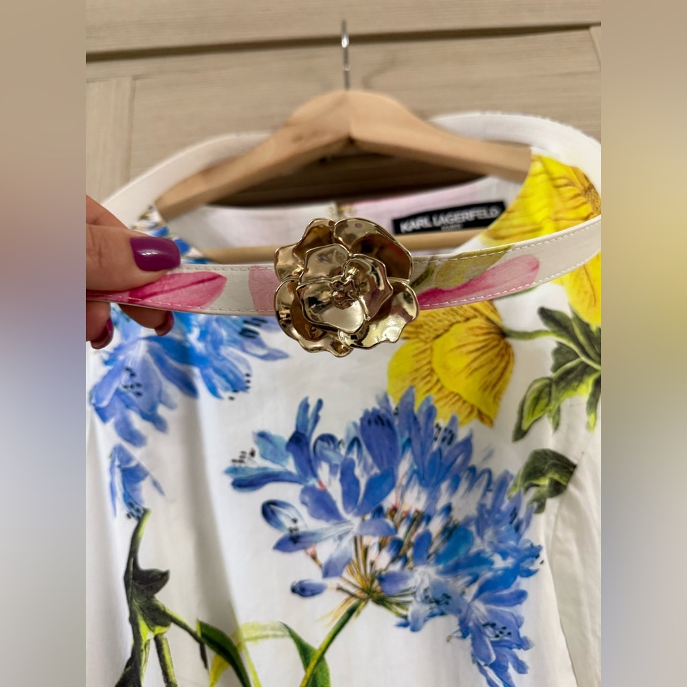 Karl Lagerfeld Yellow and Blue Floral Dress - Picture 4 of 13